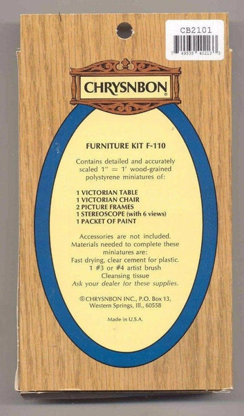 Chrysnbon Dollhouse Miniature Victorian Table Kit F-110 1/12th Styrene Model w/Accessories