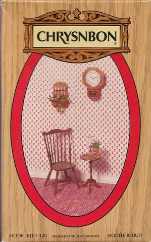 Chrysnbon Parlor Grouping kit F-120 Chair Table Clock Heritage in Miniatures 1/12th scale