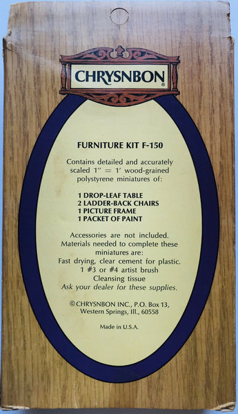 Drop Leaf Table Chrysnbon Kit #F-150 Heritage in Miniatures 1/12th Styrene Model