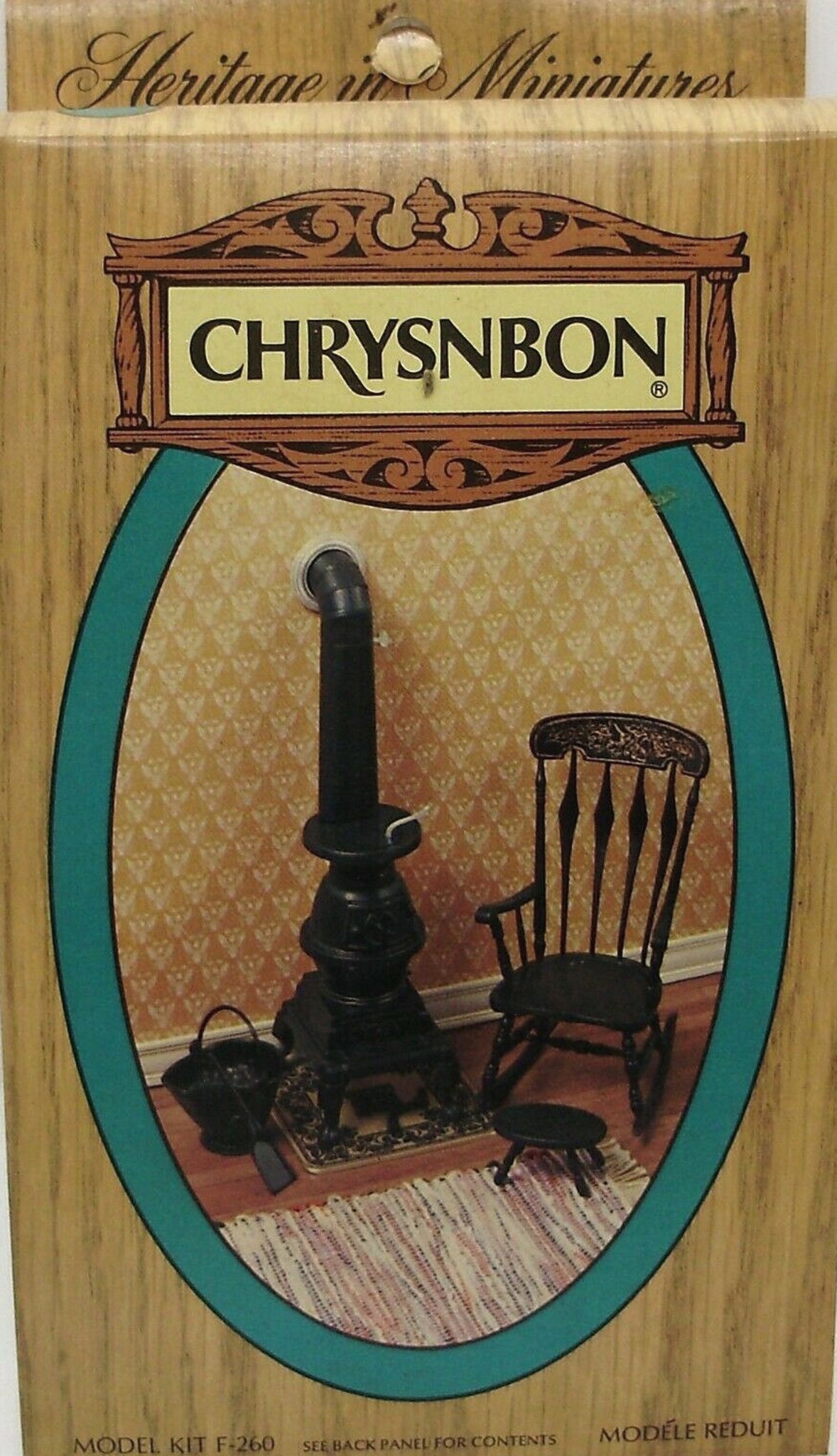Pot Belly Stove and Rocker Chrysnbon Kit #F-260 Heritage in Miniatures 1/12th Styrene Model