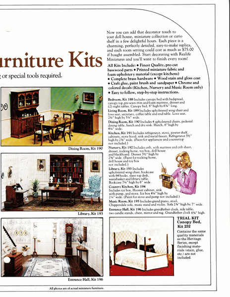 Realife Miniature Furniture Kit # 194 Heritage Series Country Kitchen DIY Dollhouse by Scientific Models Miniatures