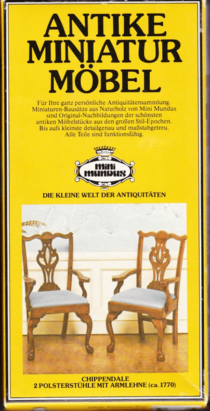 Mini Mundus #40027 Chippendale Cabriole-Leg Arm Chair 1/12th scale Miniature Furniture Kit