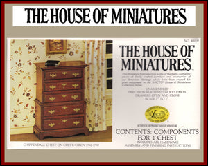 House of Miniatures Furniture Kit #40009 X-Acto Chippendale Chest-On-Chest XActo Dollhouse Mini Miniature Miniture 40009