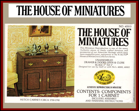 House of Miniatures Furniture Kit #40003 X-Acto Chippendale Hutch Cabinet XActo Dollhouse Mini Miniature Miniture 40003