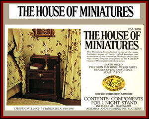 House of Miniatures Furniture Kit #40012 X-Acto Chippendale Nightstand XActo Dollhouse Mini Miniature Miniture 40012