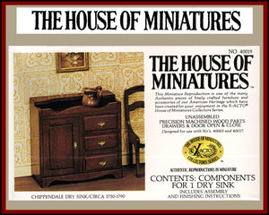 House of Miniatures Furniture Kit #40019 X-Acto Chippendale Dry Sink XActo Dollhouse Mini Miniature Miniture 40019