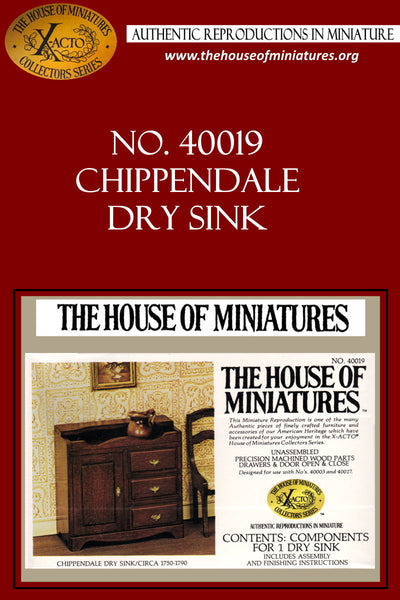 House of Miniatures Furniture Kit #40019 X-Acto Chippendale Dry Sink XActo Dollhouse Mini Miniature Miniture 40019