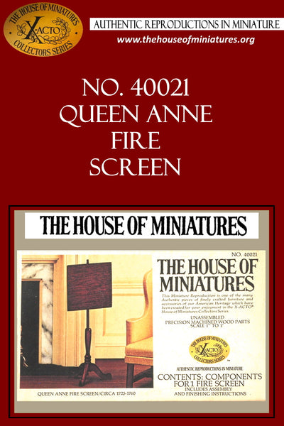House of Miniatures Furniture Kit #40021 X-Acto Queen Anne Firescreen XActo Dollhouse Mini Miniature Miniture 40021