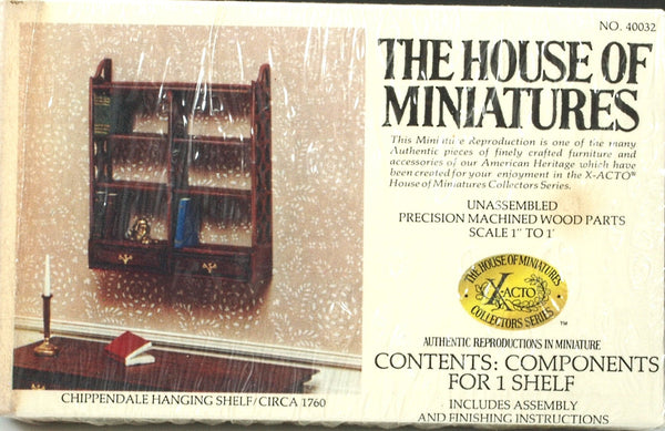 House of Miniatures Furniture Kit #40032 X-Acto Chippendale Hanging Shelf XActo Dollhouse Mini Miniature Miniture 40032