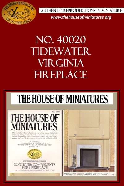 House of Miniatures Furniture Kit #40020 X-Acto Tidewater Virgina Fireplace XActo Dollhouse Mini Miniature Miniture 40020
