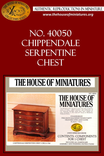 House of Miniatures Furniture Kit #40050 X-Acto Chippendale Serpentine Chest XActo Dollhouse Mini Miniature Miniture 40050