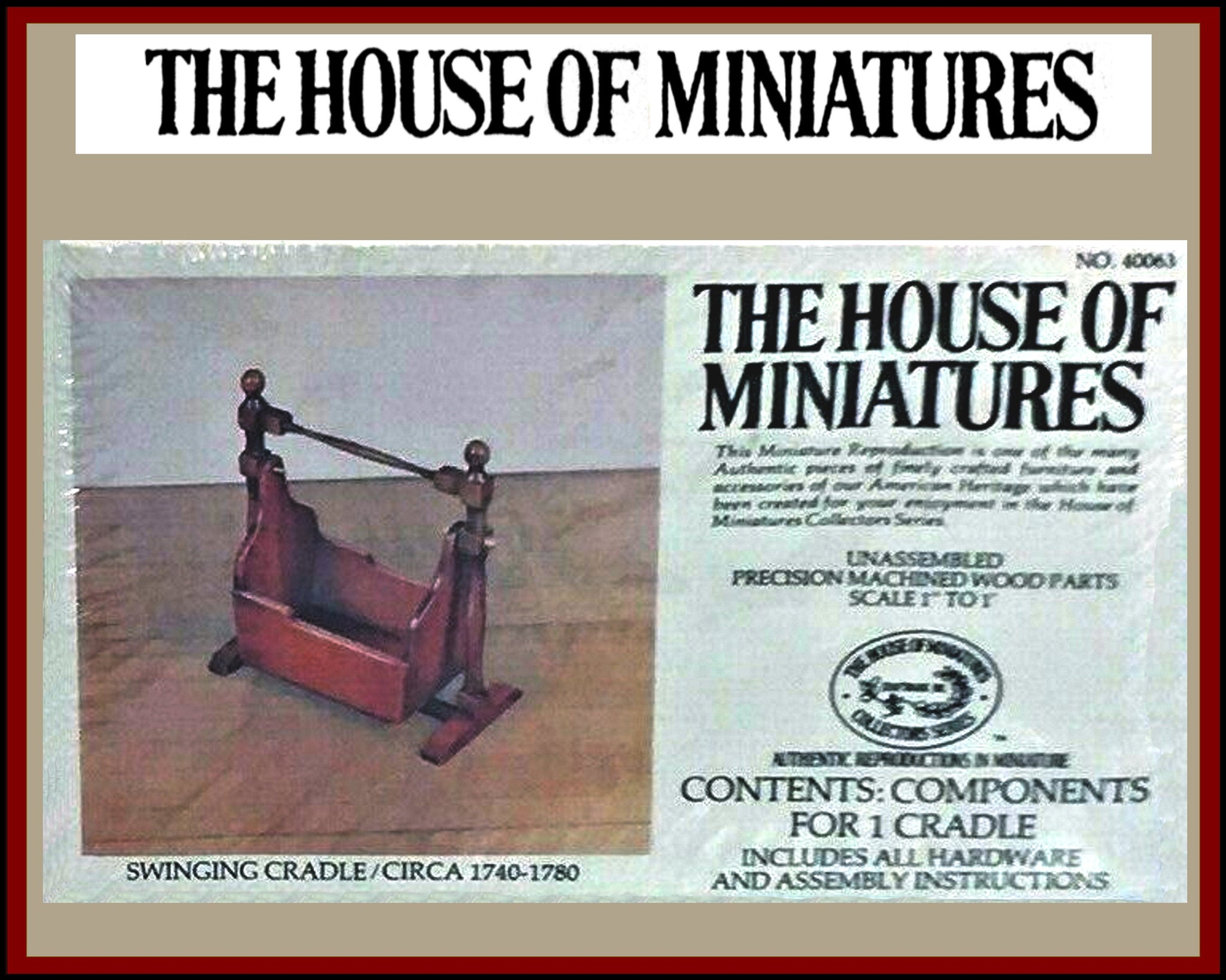 House of Miniatures Furniture Kit #40063 X-Acto Swinging Cradle XActo Dollhouse Mini Miniature Miniture 40063