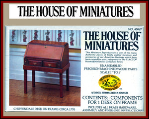 House of Miniatures Furniture Kit #40067 X-Acto Chippendale Desk on Frame XActo Dollhouse Mini Miniature Miniture 40067