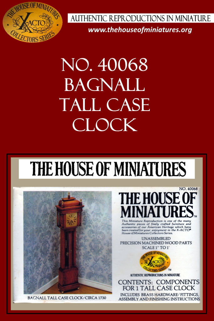 House of Miniatures Furniture Kit #40068 X-Acto Bagnall Tall Case