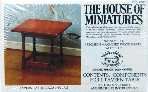 House of Miniatures Furniture Kit #40069 X-Acto Tavern Table XActo Dollhouse Mini Miniature Miniture 40069