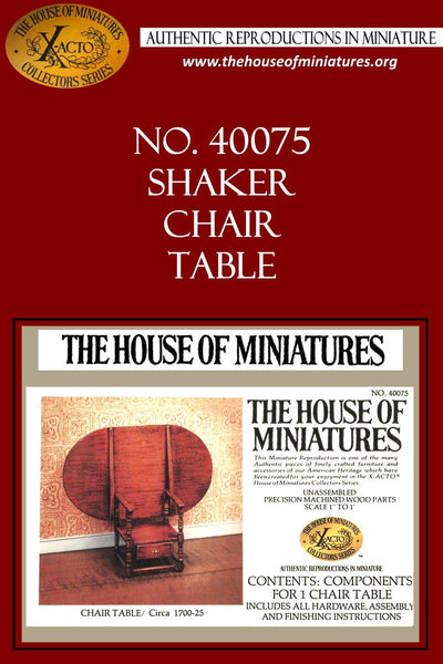 House of Miniatures Furniture Kit #40075 X-Acto New England Chair Table XActo Dollhouse Mini Miniature Miniture 40075