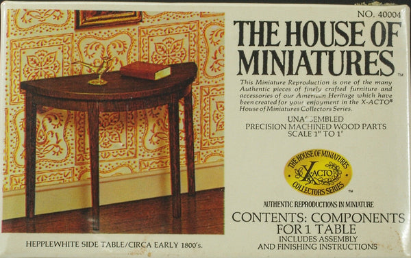 House of Miniatures Furniture Kit #40004 X-Acto Hepplewhite Side Table XActo Dollhouse Mini Miniature Miniture 40004