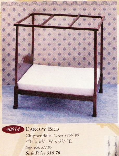 House of Miniatures Furniture Kit #40014 X-Acto Chippendale Canopy Bed XActo Dollhouse Mini Miniature Miniture 40014
