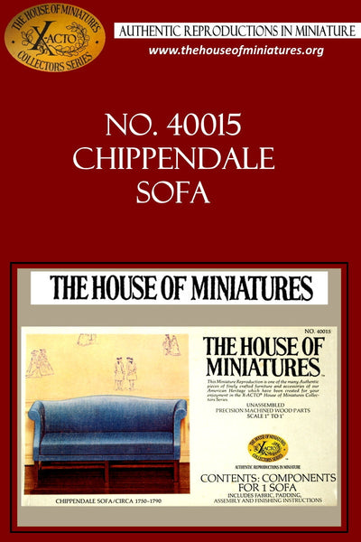 House of Miniatures Furniture Kit #40015 X-Acto Chippendale Sofa XActo Dollhouse Mini Miniature Miniture 40015