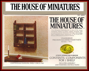 House of Miniatures Furniture Kit #40032 X-Acto Chippendale Hanging Shelf XActo Dollhouse Mini Miniature Miniture 40032