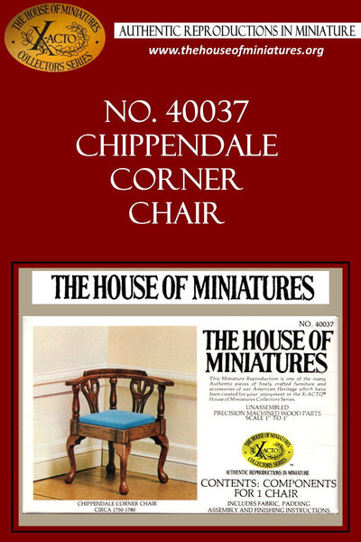 House of Miniatures Furniture Kit #40037 X-Acto Chippendale Corner Chair XActo Dollhouse Mini Miniature Miniture 40037