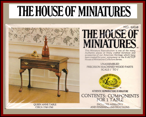 House of Miniatures Furniture Kit #40038 X-Acto Queen Anne Table XActo Dollhouse Mini Miniature Miniture 40038