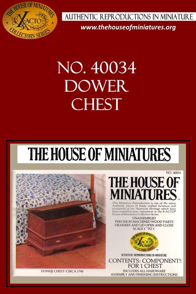 House of Miniatures Furniture Kit #40034 X-Acto Dower Chest XActo Dollhouse Mini Miniature Miniture 40034