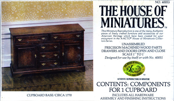 House of Miniatures Furniture Kit #40053 X-Acto Cupboard Base XActo Dollhouse Mini Miniature Miniture 40053