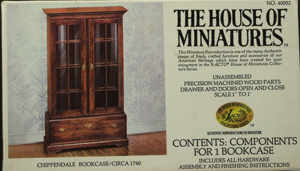 House of Miniatures Furniture Kit #40052 X-Acto Chippendale Bookcase XActo Dollhouse Mini Miniature Miniture 40052