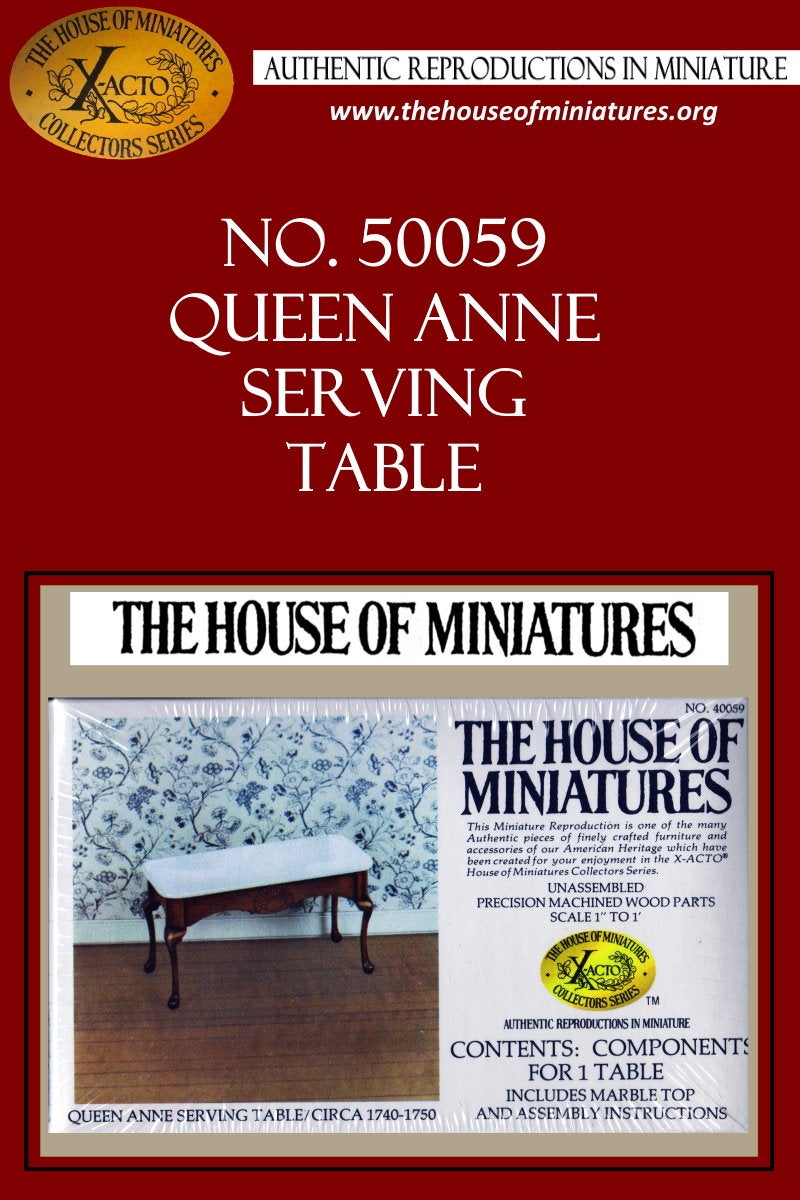 House of Miniatures Furniture Kit #40059 X-Acto Queen Anne Marble