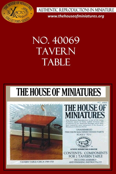 House of Miniatures Furniture Kit #40069 X-Acto Tavern Table XActo Dollhouse Mini Miniature Miniture 40069