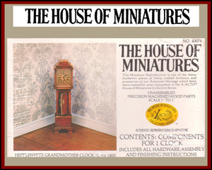 House of Miniatures Furniture Kit #40076 X-Acto Hepplewhite Grandmother Clock XActo Dollhouse Mini Miniature Miniture 40076