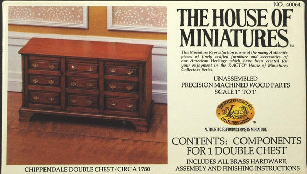 House of Miniatures Furniture Kit #40064 X-Acto Chippendale Double Chest XActo Dollhouse Mini Miniature Miniture 40064