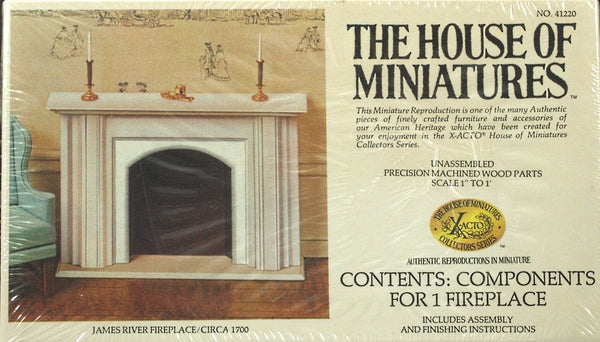 House of Miniatures Furniture Kit #41220 X-Acto James River Fireplace XActo Dollhouse Mini Miniature Miniture 41220 Sealed Box