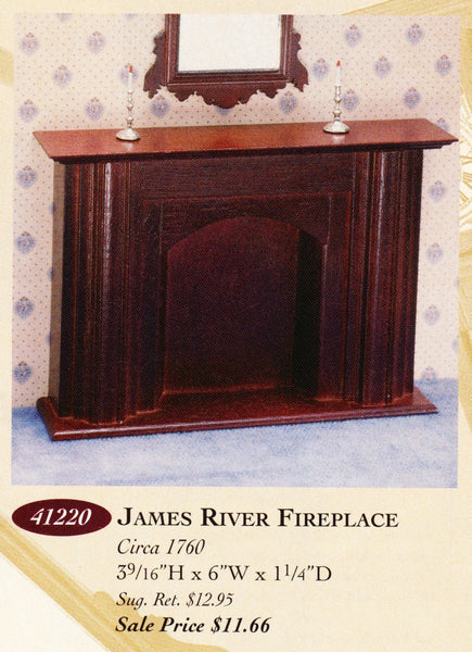 House of Miniatures Furniture Kit #41220 X-Acto James River Fireplace XActo Dollhouse Mini Miniature Miniture 41220 Sealed Box