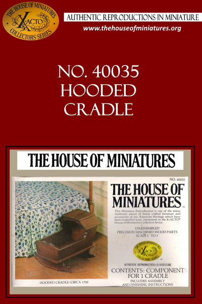 House of Miniatures Furniture Kit #40035 X-Acto Hooded Cradle XActo Dollhouse Mini Miniature Miniture 40035