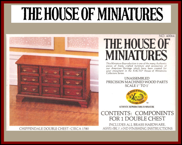House of Miniatures Furniture Kit #40064 X-Acto Chippendale Double Chest XActo Dollhouse Mini Miniature Miniture 40064