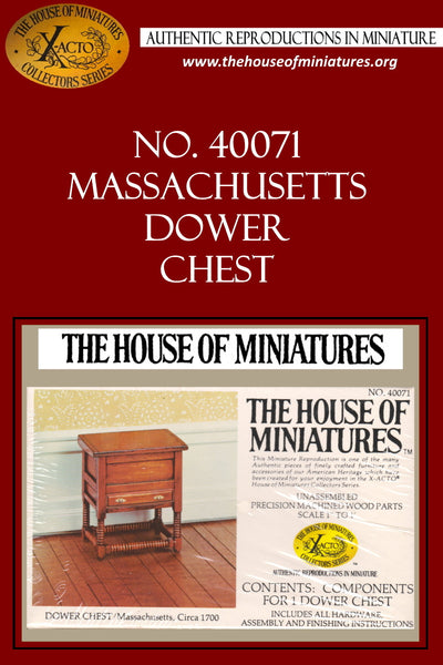 House of Miniatures Furniture Kit #40071 X-Acto Massachusetts Dower Chest XActo Dollhouse Mini Miniature Miniture 40071