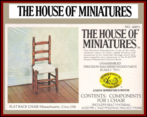 House of Miniatures Furniture Kit #40073 X-Acto Massachusetts Slat Back Chair XActo Dollhouse Mini Miniature Miniture 40073