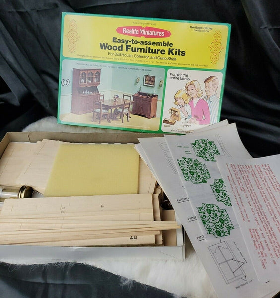 Realife Miniature Furniture Kit # 190 Heritage Series Dining Room DIY Dollhouse by Scientific Models Miniatures