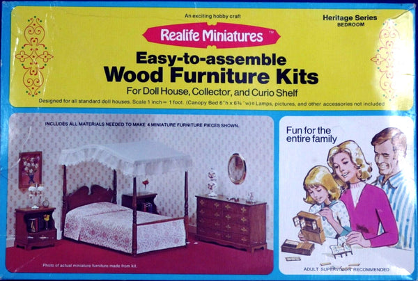 Realife Miniature Furniture Kit # 188 Heritage Series Bed Room DIY Dollhouse by Scientific Models Miniatures